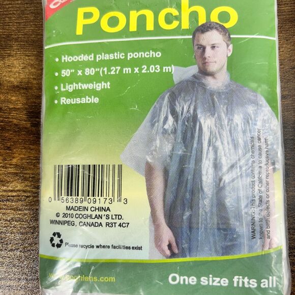 Mens Poncho Jacket Coghlans Vinyl Cycling Commuting Clear SET of 2 - Picture 3 of 5